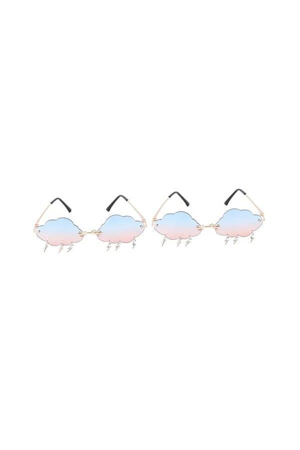 Abaodam 2 Paires Lunettes De Soleil Nuage Lunettes Sans Monture Il Pleut Lunettes De Soleil Irrégulières Lunettes De Soleil A