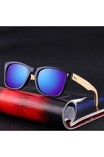 Classique Bambou Vintage Lunettes de Soleil Hommes Femmes Ongles décoration Conduite Miroir Lunettes de Soleil rétro Bois&nbsp;&nbsp;&nbsp;U