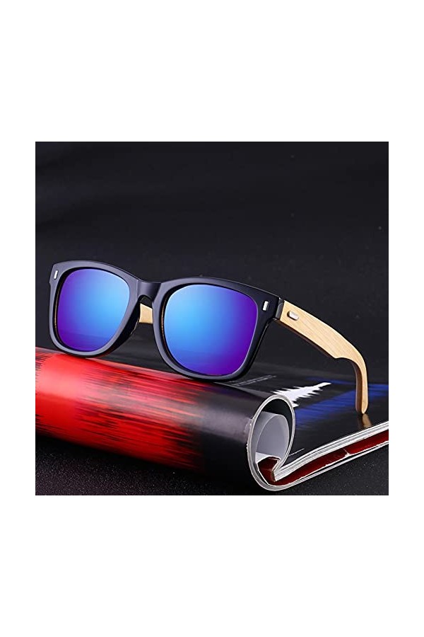 Classique Bambou Vintage Lunettes de Soleil Hommes Femmes Ongles décoration Conduite Miroir Lunettes de Soleil rétro Bois&nbsp;&nbsp;&nbsp;U