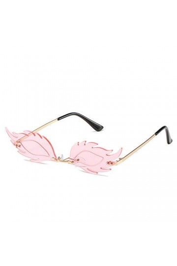 Lunettes de soleil tendance pour homme et femme, sans cadre, style flamme, drôle de fête - - C, Taille unique