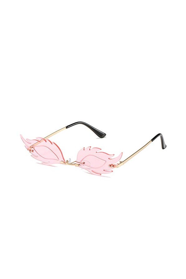 Lunettes de soleil tendance pour homme et femme, sans cadre, style flamme, drôle de fête - - C, Taille unique