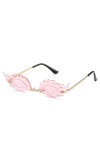 Lunettes de soleil tendance pour homme et femme, sans cadre, style flamme, drôle de fête - - C, Taille unique