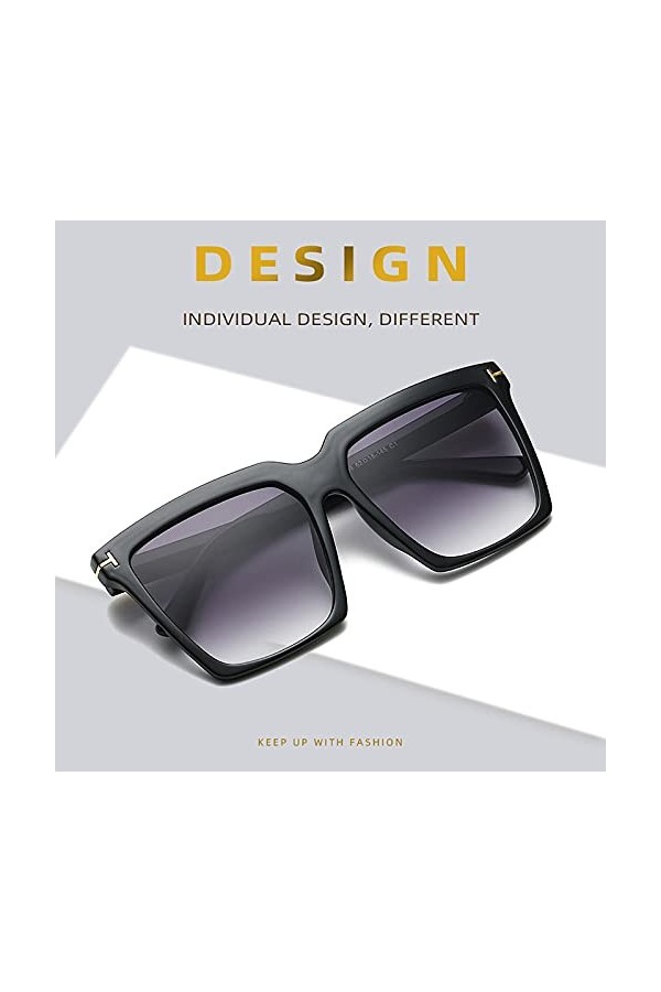 QFSLR Lunettes De Soleil Classiques À Monture Carrée pour Hommes Et Femmes, avec Protection UV À 100%, Adaptées Aux Parties S