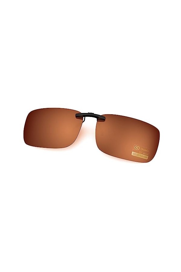 Goiteia Lunettes de soleil polarisées à clipser pour homme et femme, coupe compacte, Marron caramel Cozy , 57*36mm
