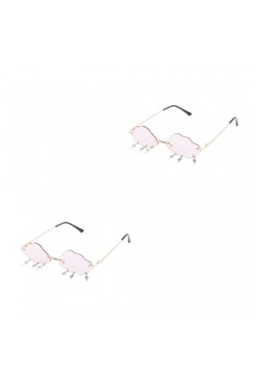 Abaodam 2 Paires Lunettes De Soleil Nuage Lunettes De Soleil Tendance Pour Femmes Lunettes Punk Sans Monture Lunettes De Mode
