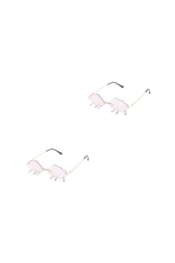 Abaodam 2 Paires Lunettes De Soleil Nuage Lunettes De Soleil Tendance Pour Femmes Lunettes Punk Sans Monture Lunettes De Mode