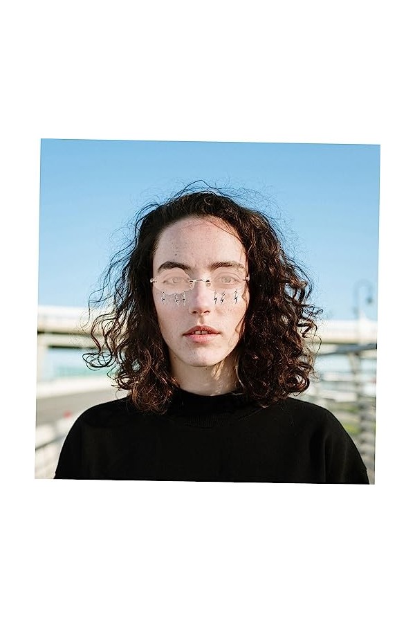 Abaodam 2 Paires Lunettes De Soleil Nuage Lunettes De Soleil Tendance Pour Femmes Lunettes Punk Sans Monture Lunettes De Mode