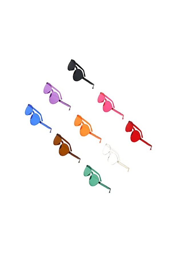 TENDYCOCO 9 Pièces Lunettes De Soleil Tendance Pour Femmes Lunettes De Soleil En Forme De Coeur Lunettes De Mode Pour Femmes 