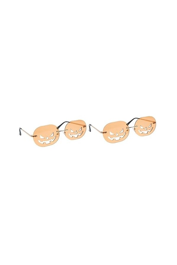 ABOOFAN 2 Paires De Lunettes Citrouille Monture Ovale Verre Vintage Lunettes De Soleil Pour Femmes Lunettes Sans Monture Tend