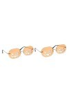 ABOOFAN 2 Paires De Lunettes Citrouille Monture Ovale Verre Vintage Lunettes De Soleil Pour Femmes Lunettes Sans Monture Tend