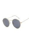 HAOMAO Lunettes de Soleil Rondes pour Femmes Marque Designer Mode féminine Lunettes dété Goldpink