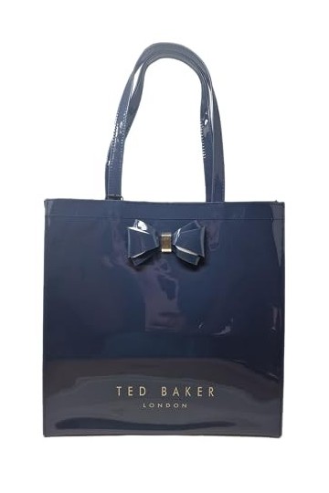 Ted Baker Grand sac fourre-tout uni pour femme avec nœud bleu marine, bleu marine, Large