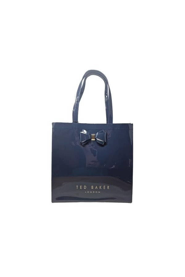 Ted Baker Grand sac fourre-tout uni pour femme avec nœud bleu marine, bleu marine, Large