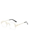 MUTYNE Lunettes de soleil sans monture de mode de luxe femmes hommes lunettes de soleil en métal UV400 nuances lunettes, 07, 