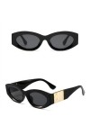 MUTYNE Lunettes de Soleil Rétro Noir Oeil de Chat Femme Mode Triangle Lunettes de Soleil Vintage Femme Nuances Conduite, C02,