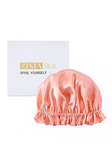 ZIMASILK Bonnet 100 % soie de mûrier pour femme, double couche, écharpe de cheveux en soie pour dormir avec élastique pour re