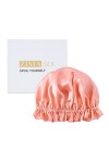 ZIMASILK Bonnet 100 % soie de mûrier pour femme, double couche, écharpe de cheveux en soie pour dormir avec élastique pour re