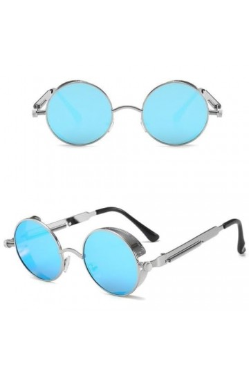 MUTYNE Lunettes de Soleil Gothiques Steampunk Classiques Femme Vintage Ronde Cadre en Métal Lunettes de Soleil Femme Mâle UV4