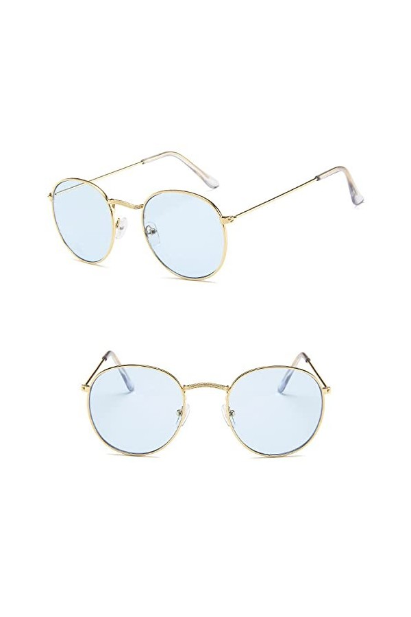 Lunettes de soleil miroir de luxe femmes/hommes dame lunettes de soleil rondes classiques UV400 extérieur Oculos De Sol Gafas
