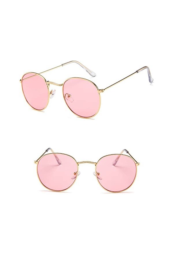 Lunettes de soleil miroir de luxe femmes/hommes dame lunettes de soleil rondes classiques UV400 extérieur Oculos De Sol Gafas