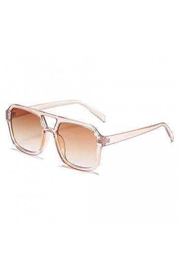 HPIRME Lunettes de soleil carrées vintage femmes lunettes de soleil rétro femme couleurs bonbon miroir lunettes, champagne, t