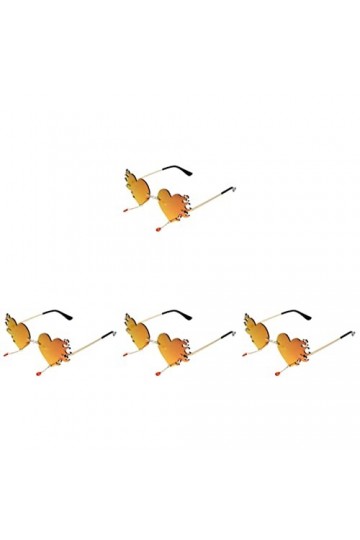 NUOLUX 2 Pièces Lunettes De Soleil Coeur Lunettes De Nouveauté Lunettes De Soleil Fantaisie Lunettes De Soleil Fête Coeur Lun