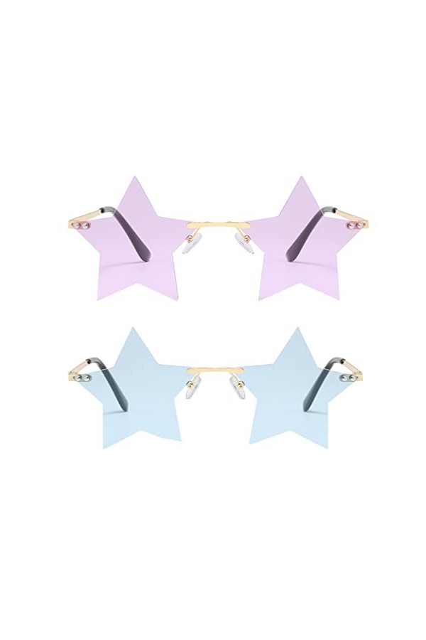 NUOBESTY 2 Paires Lunettes De Soleil De Fête Lunettes De Garde Lunettes De Nouveauté Lunettes De Soleil Personnalisées Transp