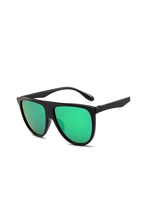 ZYIZEE Lunettes de Soleil Lunettes de Soleil carrées surdimensionnées Femmes Big One Lens Mans Lunettes de Pilote Noires Femm