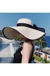 BABAHU Chapeau de soleil pliable à bord large pour femme - Protection UV 50+, 07-Style White, taille unique