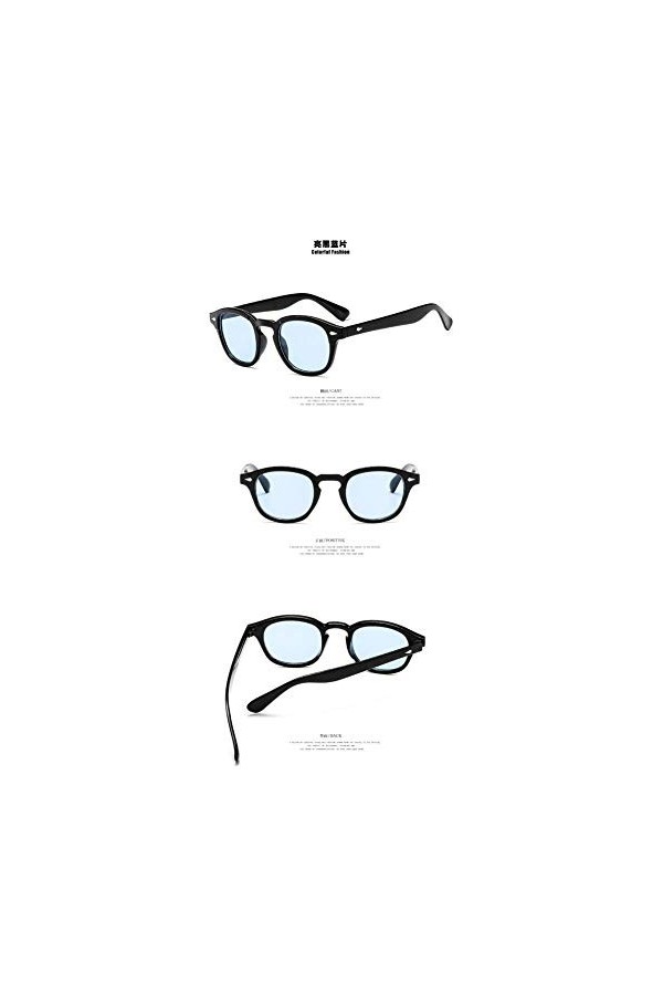 EDCPLM Lunettes de soleil Hommes Femmes Style Ronde Lunettes de Soleil Clair Teinté Lentille de Marque Conception de Fête Spe