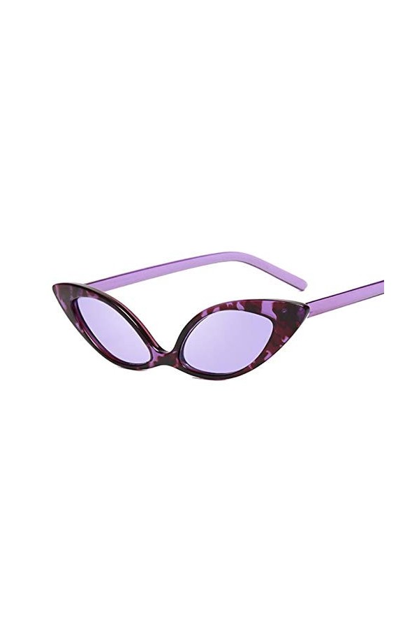 HAOMAO Vintage Petites Lunettes de Soleil Mignonnes Sexy Oeil de Chat pour Les Femmes Uv400 Purpleflower