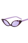 HAOMAO Vintage Petites Lunettes de Soleil Mignonnes Sexy Oeil de Chat pour Les Femmes Uv400 Purpleflower