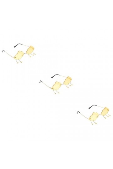 CALLARON 3Pcs Lunettes De Soleil Gland Nuage Lunettes Lunettes De Soleil Vintage Sans Monture Lunettes Sans Monture Irréguliè