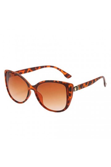 PAXAS Lunettes de soleil œil de chat vintage légères pour femme Mode dégradée Lunettes dextérieur Thé léopard