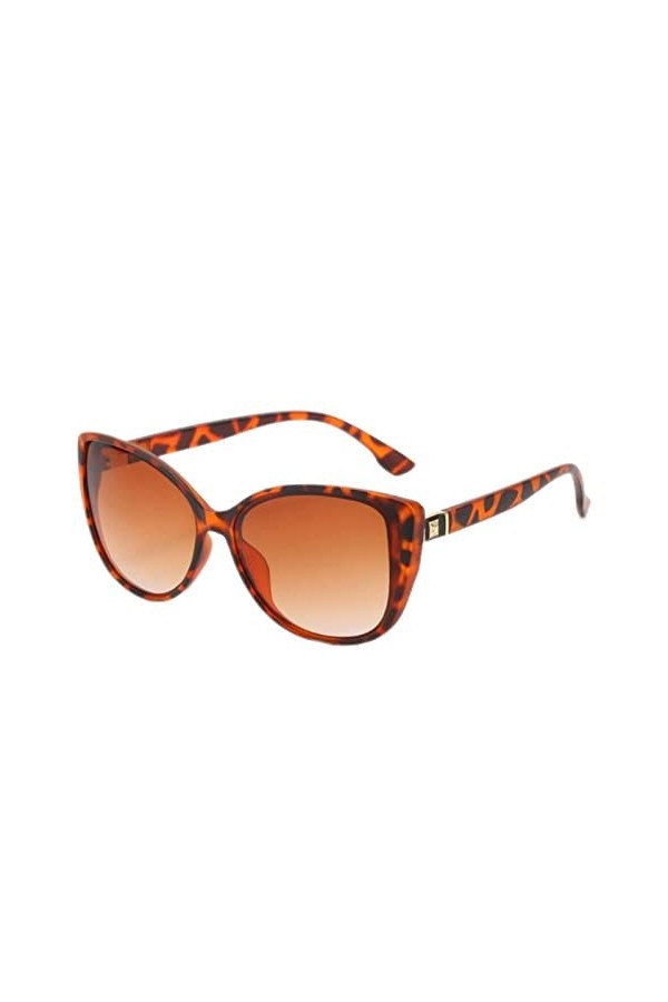 PAXAS Lunettes de soleil œil de chat vintage légères pour femme Mode dégradée Lunettes dextérieur Thé léopard