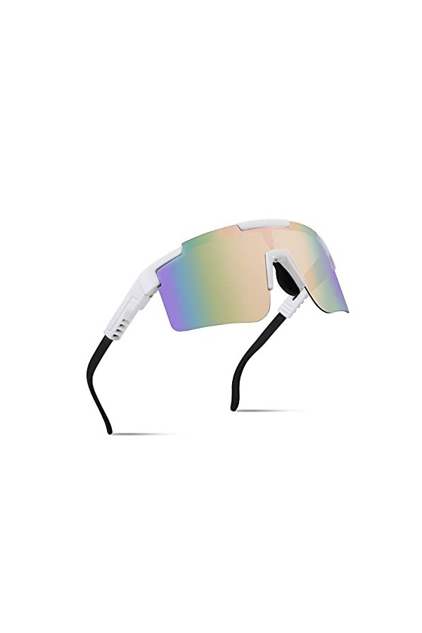 MARIDA Lunettes de soleil de sport pour homme et femme - Protection UV400 - Avec monture réglable - Verres de revêtement surd