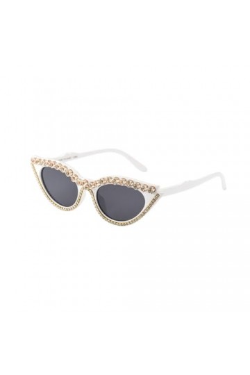 Lunettes de Soleil rétro œil de Chat en Strass pour Femmes, C2, Taille Unique
