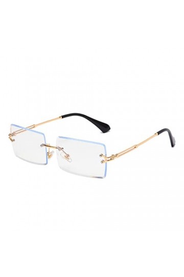 UNDIFY Lunettes De Soleil À La Mode For Femmes Lunettes De Soleil À Bords Coupés Sans Monture Lunettes De Soleil En Métal Lun