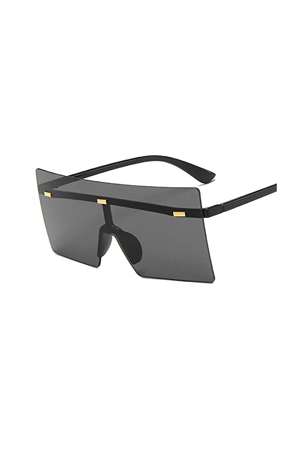 QFSLR Lunettes De Soleil, Grandes Lunettes De Soleil Carrées Rétro pour Hommes Et Femmes, Protection 100% UV, Couvrent Parfai