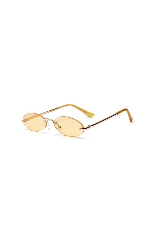 HPIRME Lunettes de Soleil sans Monture Lunettes de Soleil Rondes pour Femmes,4,Taille Unique