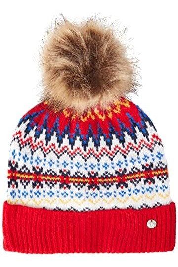 Joules Chapeau Shetland Bonnet, Rouge, Taille Unique Femme