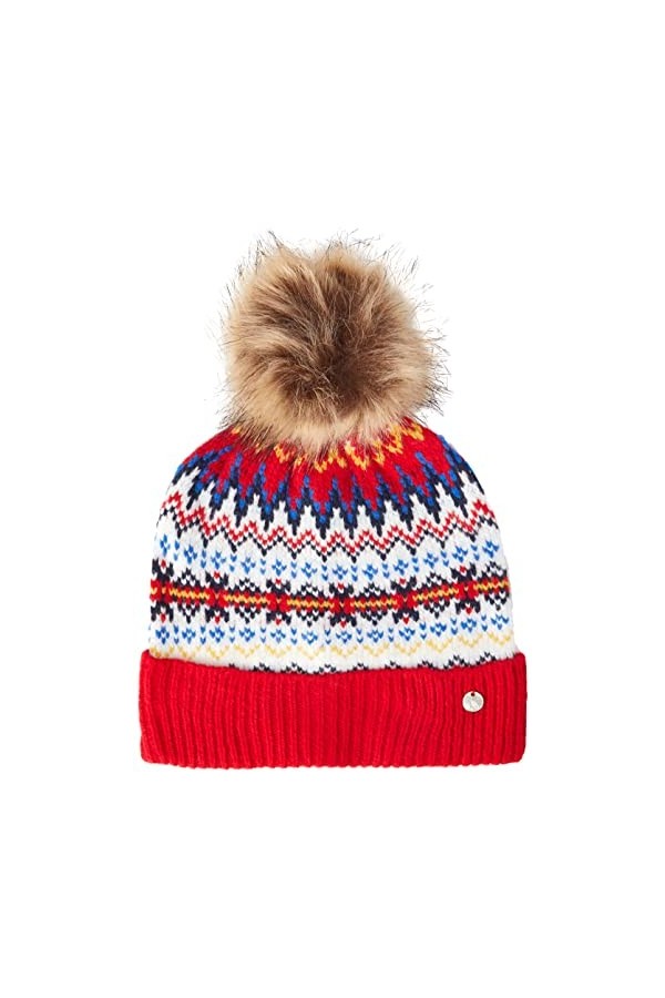 Joules Chapeau Shetland Bonnet, Rouge, Taille Unique Femme