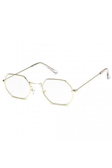 HPIRME Petites Lunettes de Soleil carrées Femme rétro Lunettes de Soleil Or Rose Lunettes de Soleil Transparentes Ocean Slice