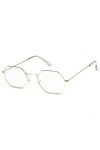 HPIRME Petites Lunettes de Soleil carrées Femme rétro Lunettes de Soleil Or Rose Lunettes de Soleil Transparentes Ocean Slice