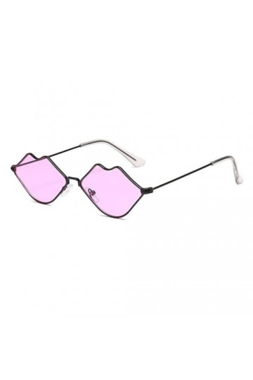 HPIRME Lunettes de soleil à petite monture femme rétro lèvres miroir lunettes de soleil en métal femme vintage, 3, taille uni