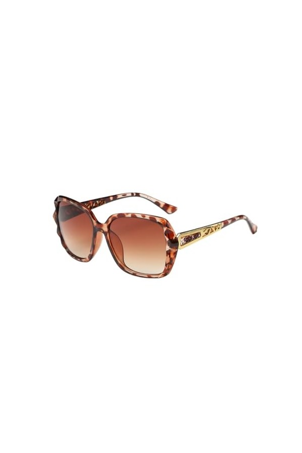 HPIRME Lunettes de soleil carrées femme grande monture lunettes de soleil violettes femme miroir nuances dames, 05, taille un