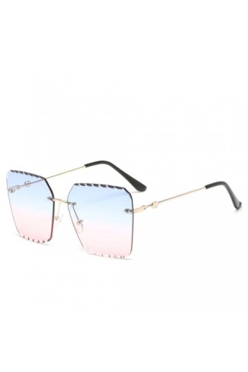 Lunettes de Soleil sans Cadre, Lunettes de Soleil quadrilatères à Grande Monture pour Hommes et Femmes,C2,Taille Unique