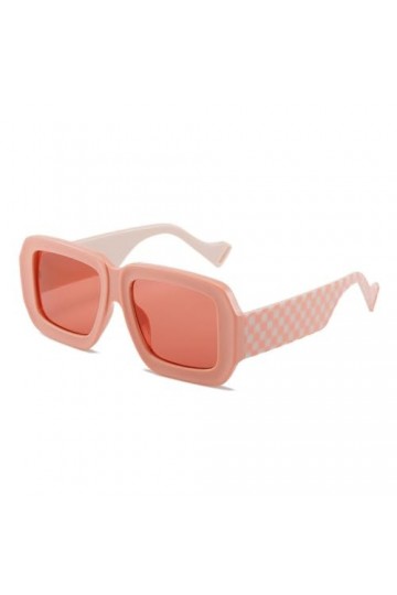 HPIRME lunettes de soleil carrées en damier femmes hommes lunettes de soleil couleur bonbon uv400,doushafen,hongcha, taille u