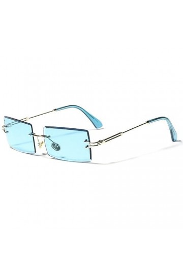 MUTYNE Lunettes de soleil rectangulaires sans monture hommes femmes mode lunettes de soleil carrées femmes sans cadre punk lu
