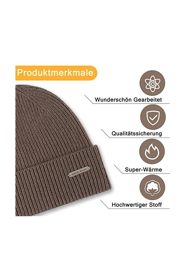 Bonnet en 100 % laine, bonnet en laine, pour homme et femme, chaud, printemps, automne, hiver, doux, extensible, confortable,